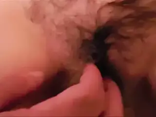 Cumming on hairy wife