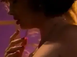 Interracial lesbians enjoy oral sex in the twilight