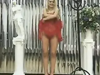 Horny naked blonde enjoys her sex toys