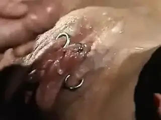 Iam Pierced MILF slave with pussy piercings pumped