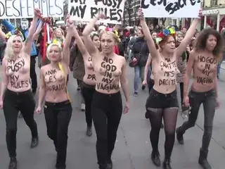 FEMEN topless protests in France