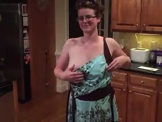 Cute young busty Milf hot striptease