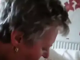 Amateur granny blowjob