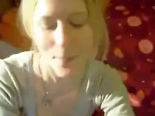 Girl eats cum from a spoon