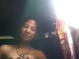 Village Girl masturbating using vegetable