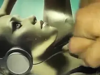 SEXY FACE AND BIG HEADPHONES AND CUM