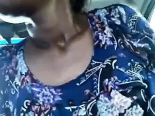 PNG step mom cheating rides cock in car