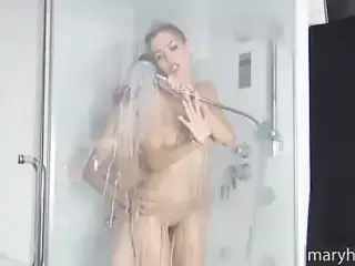 Horny couple wet shower sex