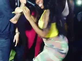 Marlene fat ass African whore dancing in club