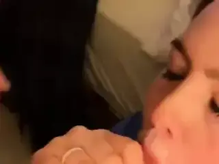 Blond milf blowjob and facial