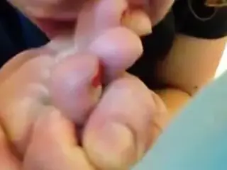 Self Toe Sucking on Webcam