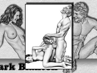 Erotic Drawings of Marc Blanton - Nymphs and Satyr 2