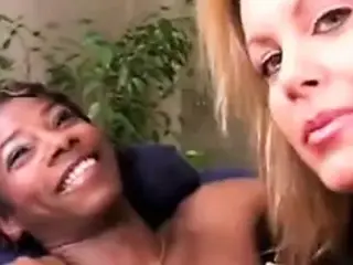 Interracial lesbian mature dildo sex 2