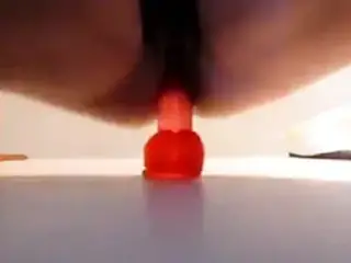 Riding my suction cup dildo