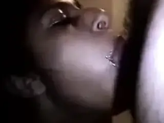 Indian whore's deep blowjob to her customer's cock