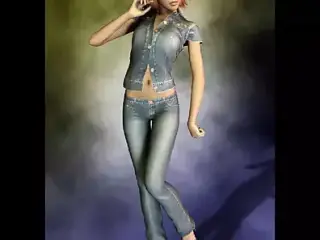 3d Babe Dressed all in Denim