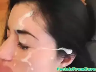 Sexy cum loving slut gets a facial