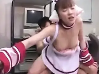 Japanese maid serves the house guest