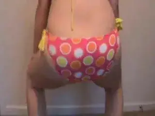 Lateshay 36 G pink polka dot bikini bbw strip tease - Fucking Bitch!