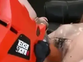 Power Tools Up A Hairy Asian Teens Cunt