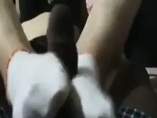 White ankle sockjob