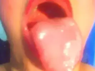 Drooling Wet Red Lips Lipstick Fetish