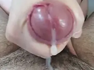 Slow motion handjob cumshot