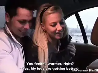 Bitch STOP - Smoking hot blonde in car action