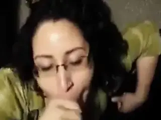 Hot Nerd Arabic Chick In Glasses Gives Awesome Blowjob