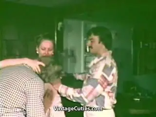 Hairy Waitress Sex Servicing two Guys (1970s Vintage)
