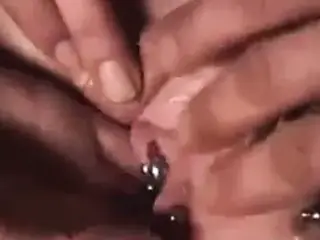 Pierced french granny with fist and anal plug