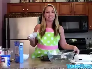 Blonde Trisha Uptown Celebrates Her BDay with Nude Cooking!