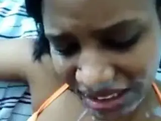 Big Tit Amateur Cubana Get's a Facial