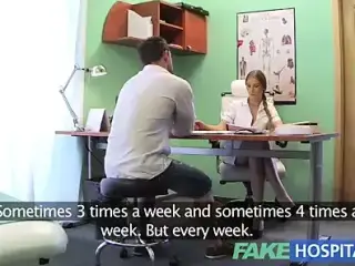 FakeHospital sexy male patient cums in dirty nurses mouth