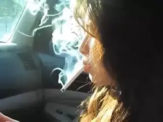 woman smoking in car 2