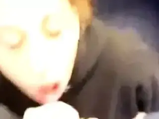 Shooting my load on her tongue 2