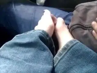 Freaky Footjob in Car