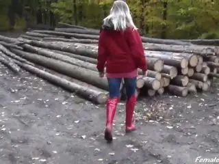 Rain Boots in Woods