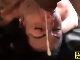 Deepthroating sub fucked hard after wrestling