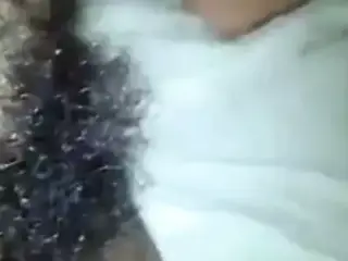 Hairy black pussy with cum