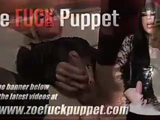 Horny Zoe Fuck Puppet wanks big juicy cock and fucks dildo
