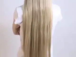 long blonde hair shaved