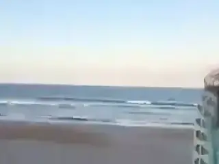 Nice tease, blowjob, fuck and facial in the beach