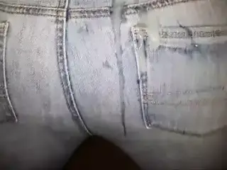 Cumshot on Milf's American Eagle jeans