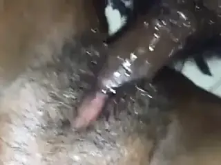 wet, hairy chubby ebony pussy