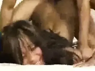 BDSM Ass Up face Down Interracial Doggie