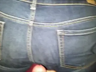 Cum covered ass in AE jeans