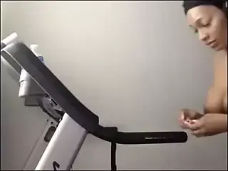 Freaky naked Treadmill Fun