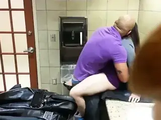 Shopping Mall family restroom fucking