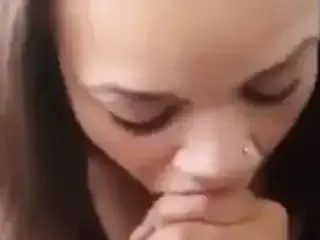 Black girl enjoys nut in mouth